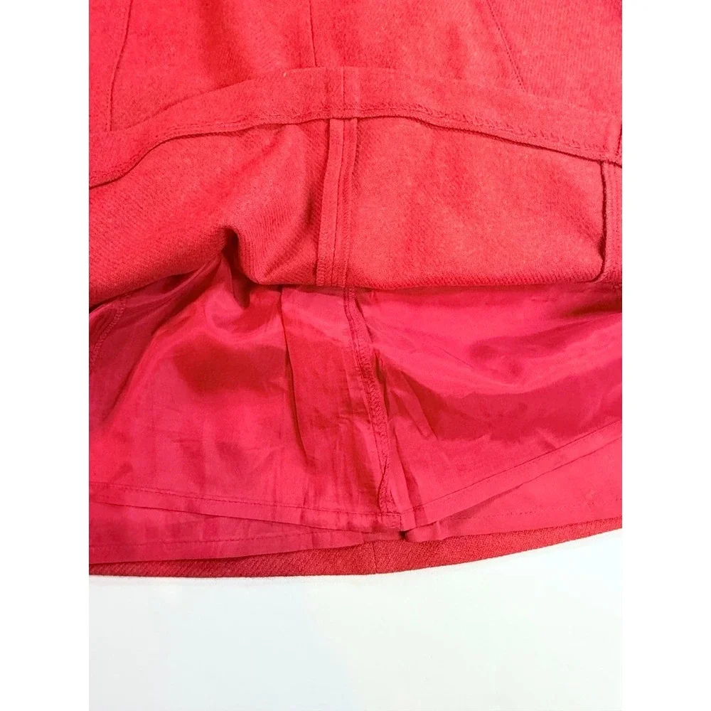J.Crew Mini Skirt‎ Womens 6 Red Lambswool A-Line Seamed Lined Solid